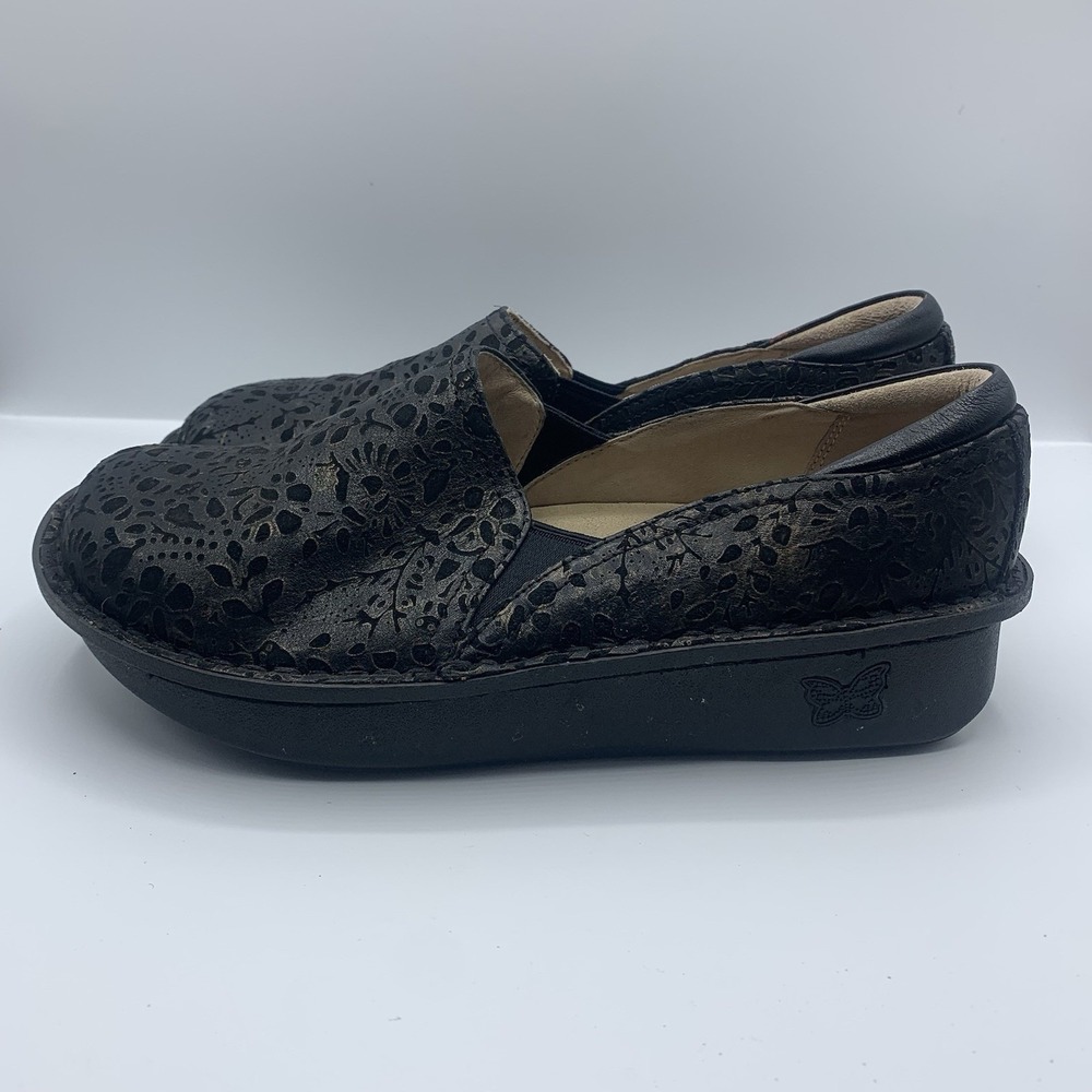 Alegria Black Delicut Leather Debra Pro Comfort Shoes EU 38 US 8-8.5